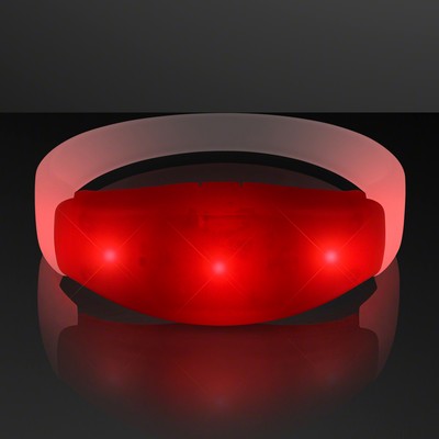 Red LED Steady Illumination Stretch Bracelet - BLANK