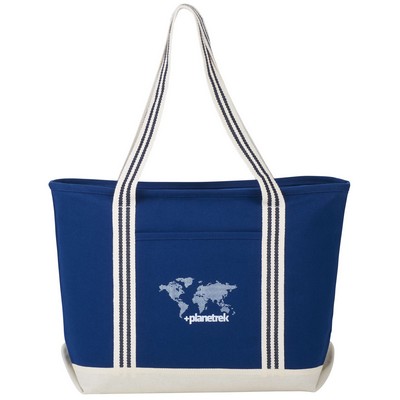 Atlantic Stripe 20oz Cotton Zippered Boat Tote