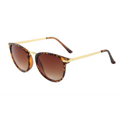 Sunglasses - Brown Gradient Lenses - Tortoise Frames - Gold Temples