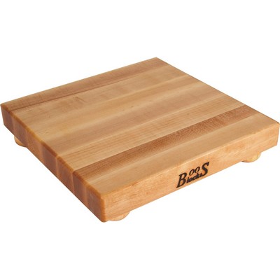 John Boos Maple Cutting Board w/Wooden Bun Feet (12"x12"x1.5")