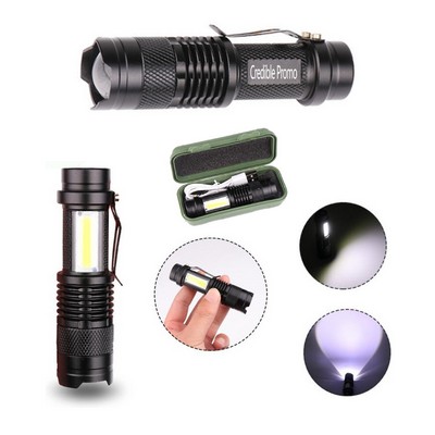 Rechargeable Handheld Zoomable Or Adjustable Focus Mini Superbright Flashlight