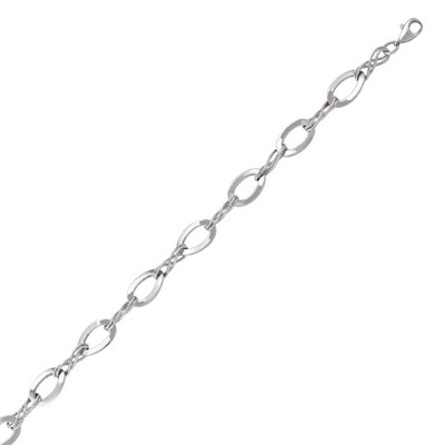 10K Silver Oval Shaped Link Bracelets - 5.1gm