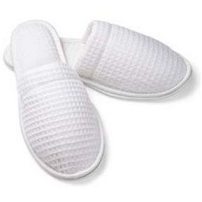 OSFA Unisex Closed Toe Waffle EVA Sole Slippers (Overseas - Embroidered)