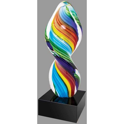 Twist & Shout Your Achievements Art Glass Award 10 1/2'' H