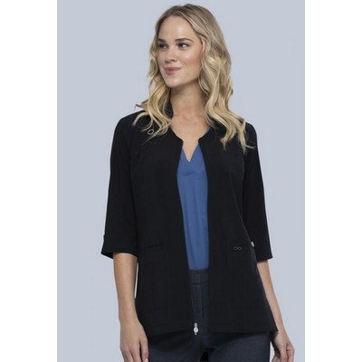 Cherokee® Infinity® Stretch Poplin Zip Front Tunic Shirt