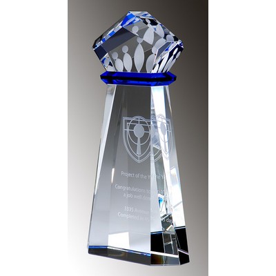 Crown Achievement Optic Crystal Award, 5"x10"H