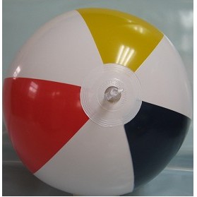 16" Inflatable Beach Ball Alternating Red,Yellow,Navy with White