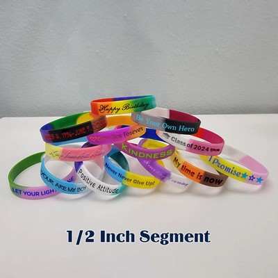 Segmented Silicone Wristband - 1/2" band