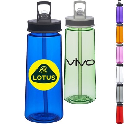 Classic 22 Oz. Sports Bottles w/ Straw Printed Water Bottle