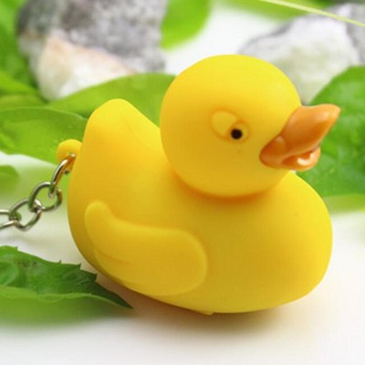 Duck Shape LED Sound Keychain