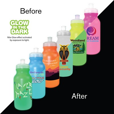 20 Oz. Nite Glow Value Cycle Bottle W/ Push 'n Pull Cap (Full Color Digital)