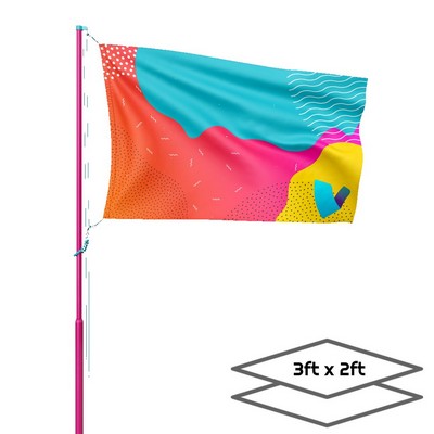 Double-Sided Dye Sublimation 2-Layer 3ft x 2ft Flag