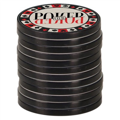 1 1/2" White Sublimatable Poker Chip with Black Edge