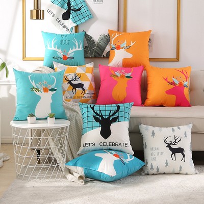 Full Printed 15.8 x 15.8 Inch Premium Square Polyester Short Plush Throw Pillowcase W/Hidden Zipper