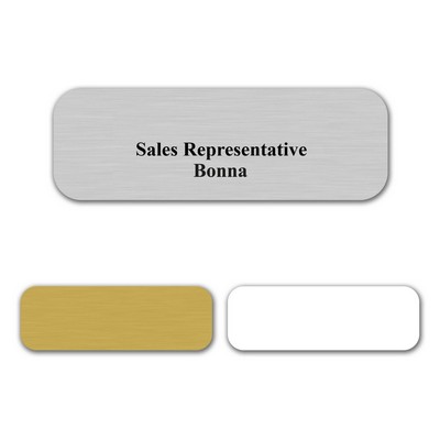 Aluminum Name Badge w/Pin or Magnet Back 3/4"x2.75"