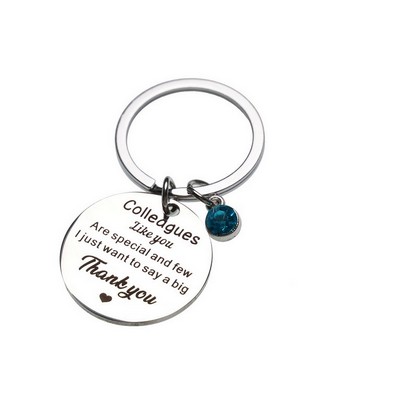 Round Shaped Metal Keychain Tag