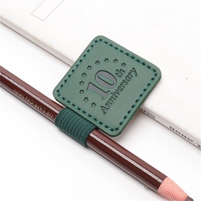 Self-Adhesive Elastic Loop Leather Pen Holder