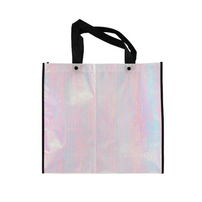 1pc/opp Holographic Laser Non Woven Tote Shopping Bag