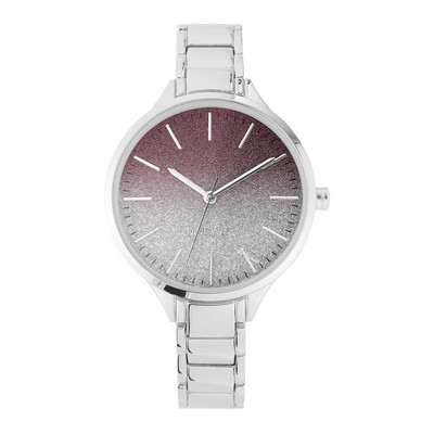 Nine West® Women's Silver Glitter Ombre Bracelet Watch