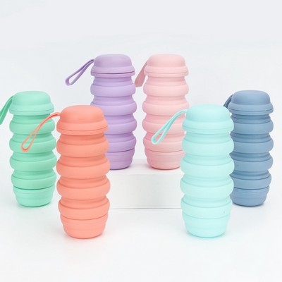 27 Oz. Folding Silicone Sports Drink Water Bottle