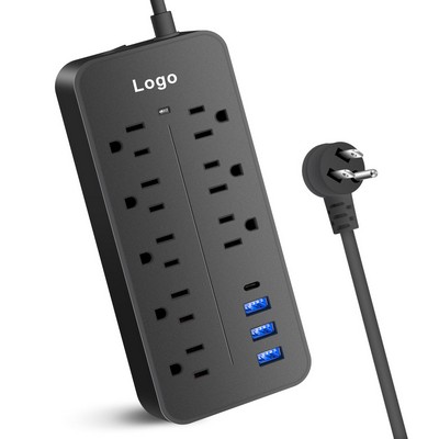 Surge Protector Charger Power Strip with 8 Outlets and 4 USB Ports