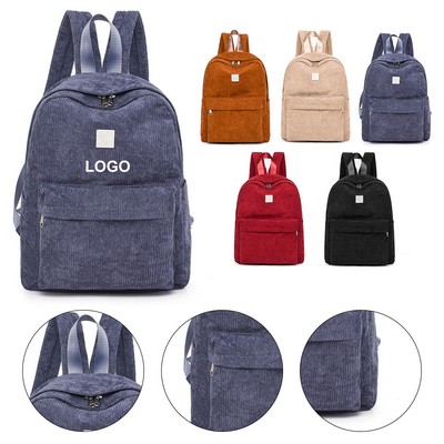 Casual Corduroy Backpack