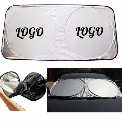 Foldable Car Windshield Sunshade With Pouch