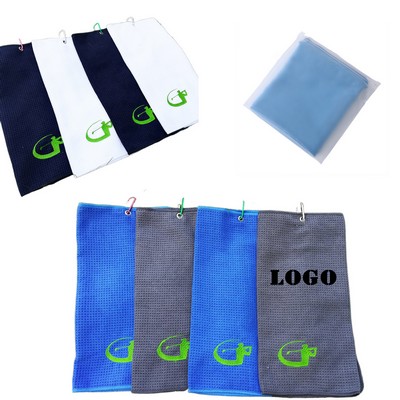 Golf Towel With Grommet And Clip