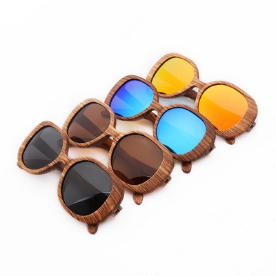 Round Sunglasses Wood Frame