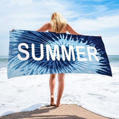 30" X 63" Full Color Microfiber Beach Towel