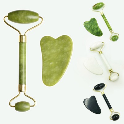 Jade Face Roller And Gua Sha Set