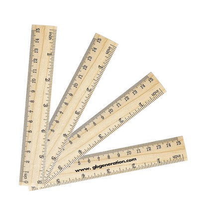 Wooden Ruler 6 Inch