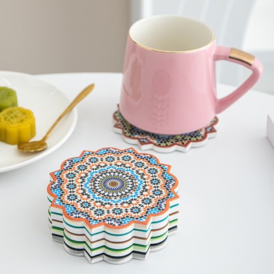 Flower Ceramic Stone Cup Coaster