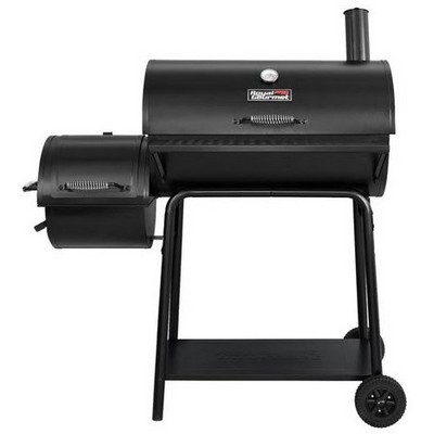 Keg Products Charcoal Grill w/Offset Smoker & Wired Shelf