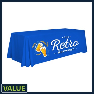 Value - 8 ft. x 30"Top x 29"H - 4 Sided Hemmed Standard Table Throw(Full Coverage Dye Sublimation)