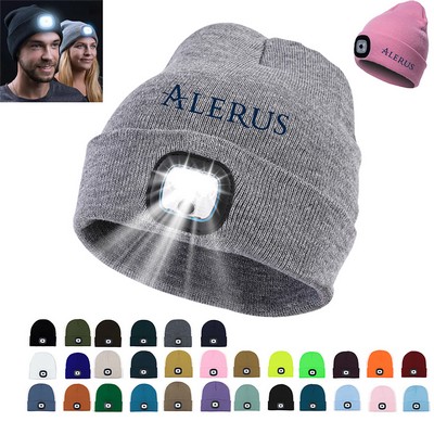 Unisex Rechargeable LED Knit Beanie Hat