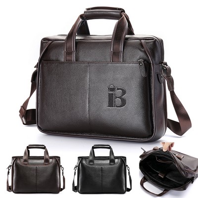 Genuine Leather Messenger Briefcase Bag