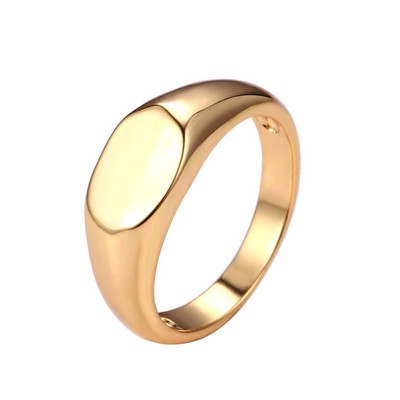 Custom Unisex 24K Gold Plated Ring Brass Finger Ring