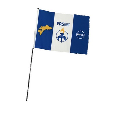 6"x8" Hand Held Logo Flag With 14" Plastic Pole