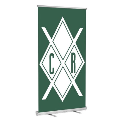 24" X 81" Retractable Vinyl Banner Stand - Silver