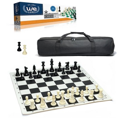 Travel Tournament Chess Set, 20 in Board, Chess Bag, 3.75 in. King