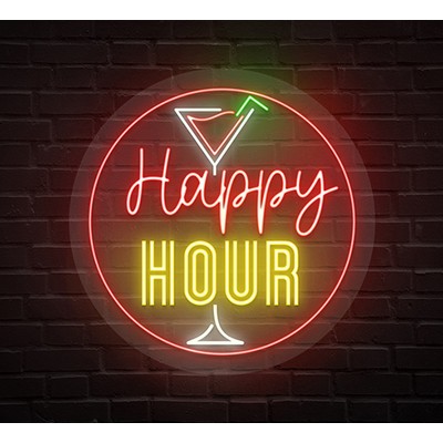 Happy Hour Bar Neon Sign