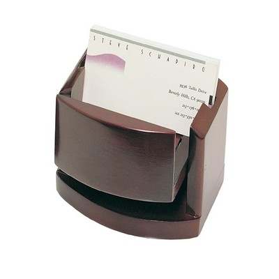 Rosewood Pop-up Business Card Box w/Picture Frame