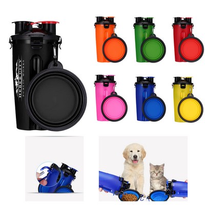 2 in 1 Dog Travel Water Bottle with Bowl