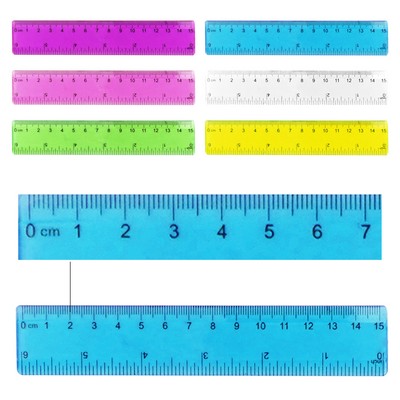 MOQ 100pcs 6-Inch Colored Transparent Ruler