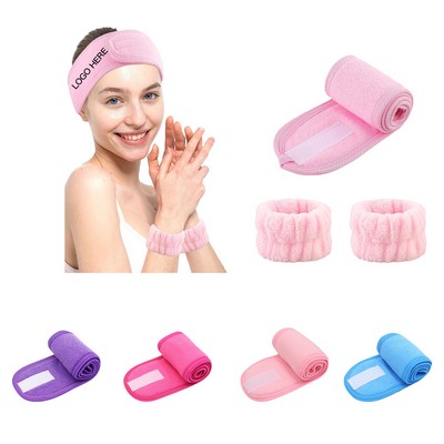 3-Piece Spa Headband Face Wash Bracelet Set