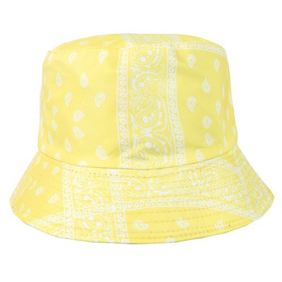 #57 Retro Flower Printed Bucket Hat Free Style Foldable Basin Hat