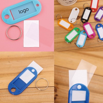 Plastic Key Tags With Split Ring Label Window