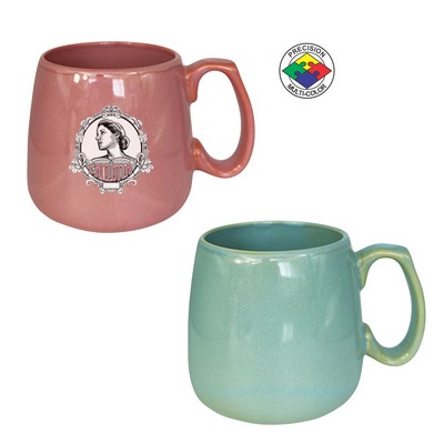 15 Oz. Antique Aqua Heirloom Reaction Glaze Mug - Dishwasher Resistant - Precision Spot Color