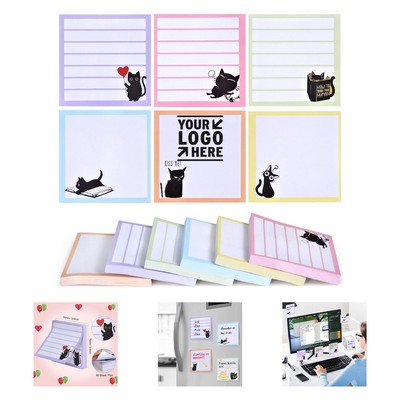 3 x 3 Inches 80 Sheets Humorous Black Cat Notepad for Cat Lovers